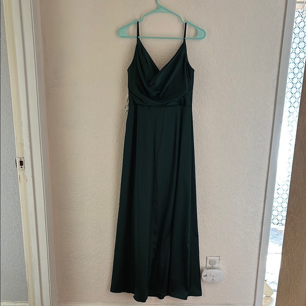Stretch Charmeuse Cowl Back Bridesmaid Dress